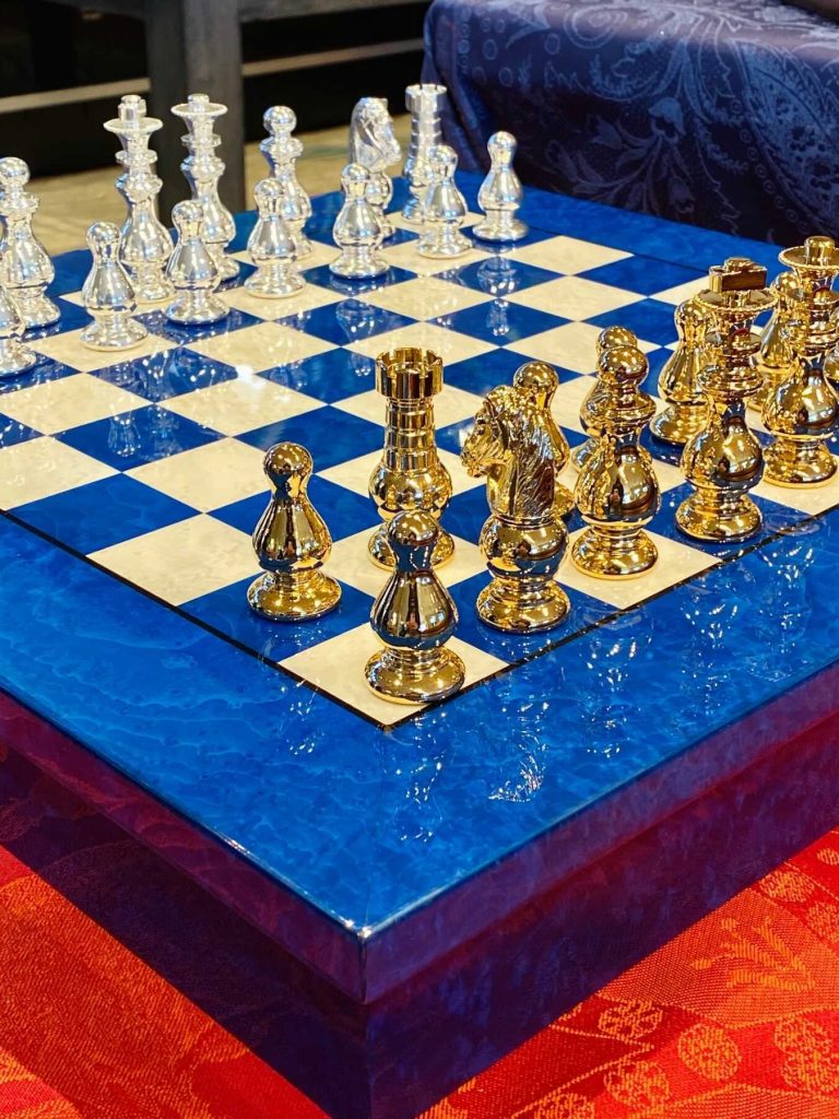Hand made Chess Set made from good quality Lapis Lazuli